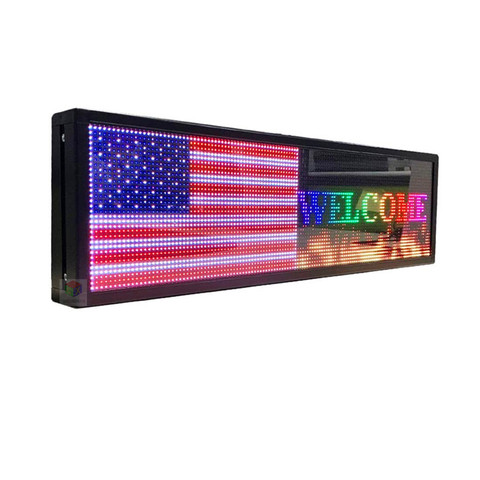 26X8 inch LED advertising sign P5 indoor  full color LED display scrolling text Red  green  blue white yellow and blue billboard ► Photo 1/6