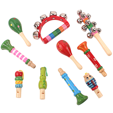 Toddlers Music Toys Sounding Toy Bed Bells Sand Hammer Whistle Castanets Musical Instrument Random Colors Infant New Born Gift ► Photo 1/6