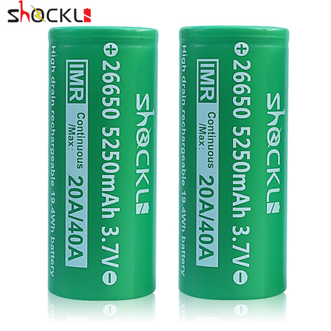26650 battery Shockli 26650 5250mAh 5000mAh 20A 3.7V li-ion rechargeable battery for flashlight  torch DQG TINY ODF30 ► Photo 1/5