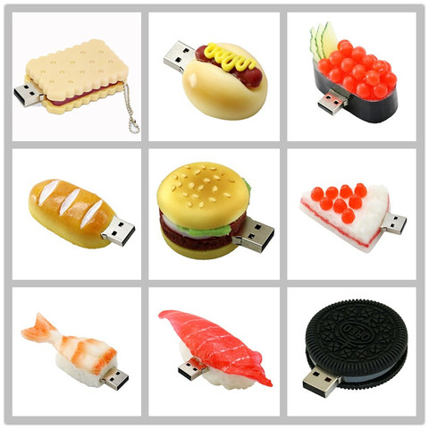 Food Hamburger USB Flash Drives 16GB Sushi Cookies Cute Oreo Pendrive 8GB Memory Stick Pen Drive 32GB Flash Disk 4GB Storage Cle ► Photo 1/6