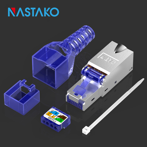 Toolfree RJ45 Cat7 Connector STP Shielded modular Plug Toolless RJ45 Cat7 Connectors for Cat.7 Solid Network Cable ► Photo 1/6