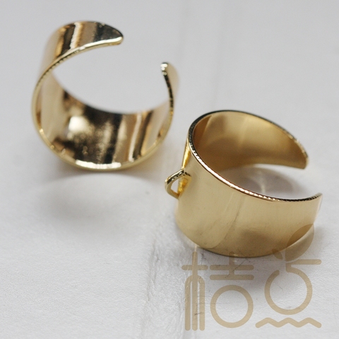 Solid Brass Bling Ring Base - Finger Ring - Adjustable - Open End - 21x20mm (3767C) ► Photo 1/3