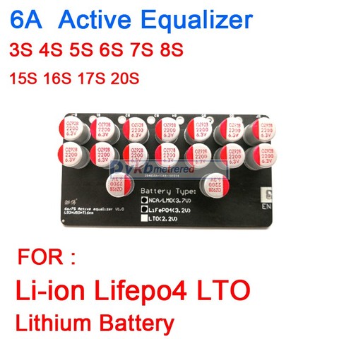 6A 3S 4S 5S 6S 7S 8S 10S 13S 14S 16S 17S 20S Active Equalizer Balance Lifepo4 Lithium Lipo LTO Battery Energy Transfer Board BMS ► Photo 1/6