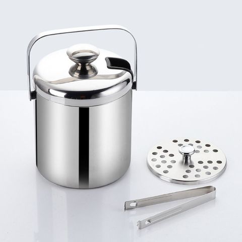 Double-Wall Stainless Steel Insulated Chilling Ice Bucket with Lid Tong Handle ► Photo 1/5