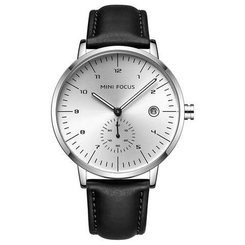 MINI FOCUS Fashion Mens Watches Top Brand Luxury Quartz Wrist Watch Men Waterproof Leather Strap Relogio Masculino  Reloj Hombre ► Photo 1/6