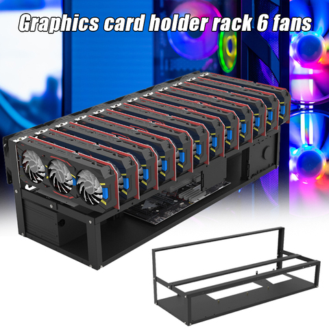 GPU Mining Rig Steel Opening Air Frame Mining,Mining Frame Rig Case Up to 12 GPU For Crypto Coin Currency Mining ► Photo 1/6