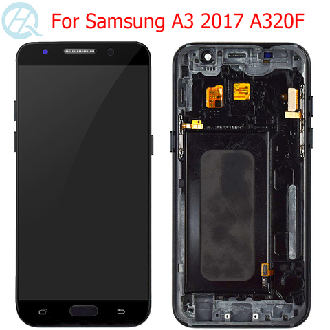 Original AMOLED A320F LCD For Samsung Galaxy A3 2017 Display With Frame 4.7