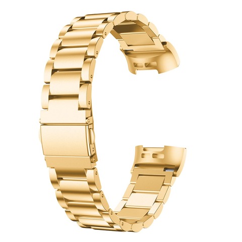 1PC Fashion Men Wristband Stainless Steel Watch Band Strap For FitBit Charge 3 Three Beads Steel Watchband Bracelet Loop ► Photo 1/1