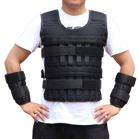 New 15/35KG Adjustable Loading Weight Vest Boxing Training Jacket Gym Fitness Equipment Running Workout Waistcoat Sand Clothing ► Photo 1/6