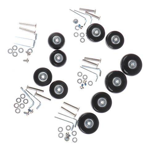 1Set Luggage Wheel Suitcase Replacement Wheels Black with Screw 5Sizes Axles Repair Rubber Travel Luggage Wheel ► Photo 1/6