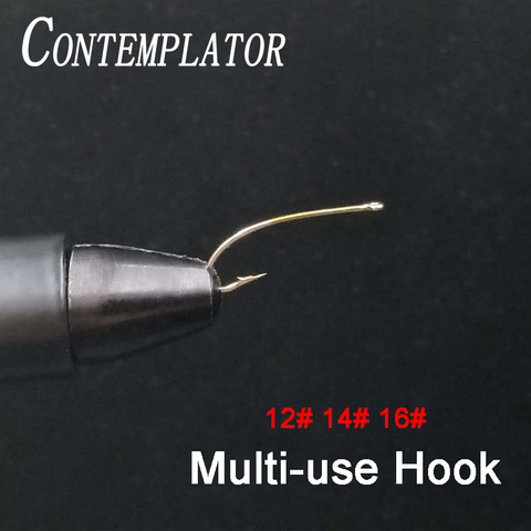 CONTEMPLATOR 30pcs curved shank nymph fly fishing hook 3X long multi-use 12# 14# 16# fly tying hooks for stonefly nymphs hoppers ► Photo 1/6