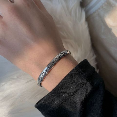 XIYANIKE 925 Sterling Silver Han Heavy Industry Makes Retro Open Silver Bracelet Female Cold Wind Single-layer Jewelry Bracelet ► Photo 1/6