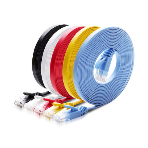 Hannord Cat6 Ethernet Cable Cat6 Ultra Thin Flat Patch Cord Cat6 RJ45 UTP FTP Lan Cable Ethernet Network Cable For PC Router ► Photo 1/6