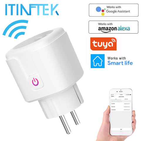 WiFi Smart Wireless Plug EU US UK Adaptor Remote Voice Control Power Energy  Monitor Outlet Timer Socket for Alexa Google Home - AliExpress
