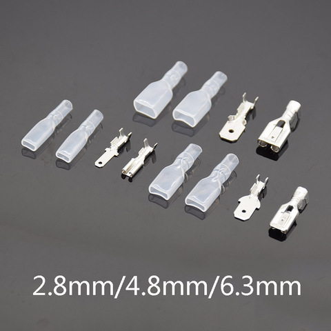 200pcs Female Male Spade Crimp Terminals Sleeve Wire Wrap Connector for 22-16 AWG 0.5mm2-1.5mm2 2.8mm 4.8mm 6.3mm ► Photo 1/5