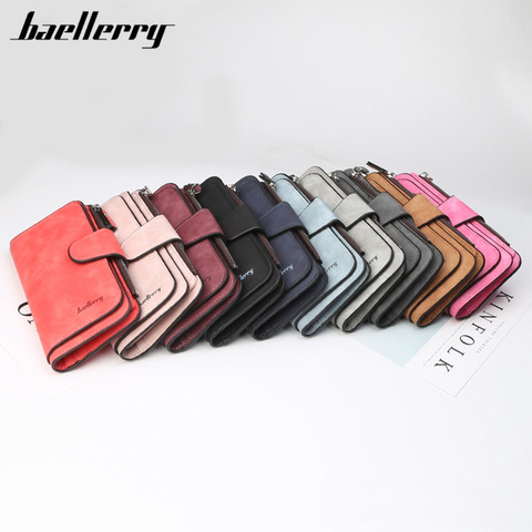 Baellerry Wallet Women Leather Casual Women Wallets Luxury Card Holder Clutch Bag Zipper Pocket Hasp Female Purse Ladies Wallet ► Photo 1/6