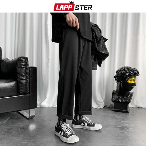 LAPPSTER Mens Black Korean Harem Pants 2022 Japanese Streetwear Joggers Harajuku Sweatpants Hip Hop Casual Trousers Plus Size ► Photo 1/6