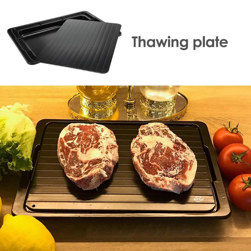 2pcs/Set Fast Defrosting Tray Food Meat Fish Quick Thaw Frozen Board Plate Tools 