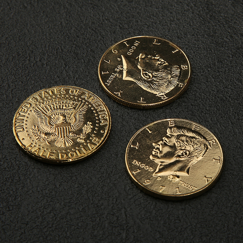 1Pcs Half Dollar Coin Silver/Gold Magic Coin Magic Tricks Gimmick Close-Up Street Trick Magician Prop Appearing / Disappear ► Photo 1/6