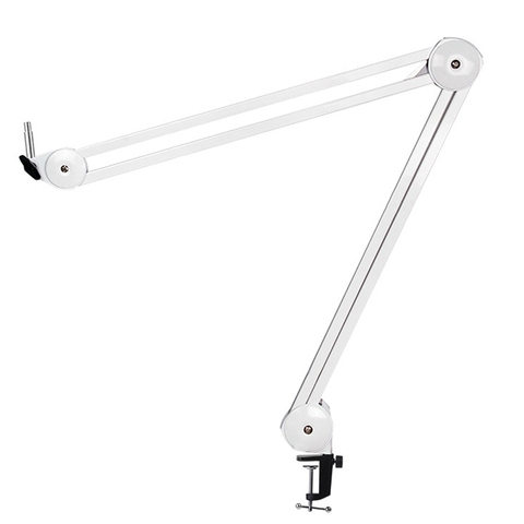 Microphone Stand Adjustable Suspension Boom Arm with Built-in Spring for Voice Recording White ► Photo 1/6