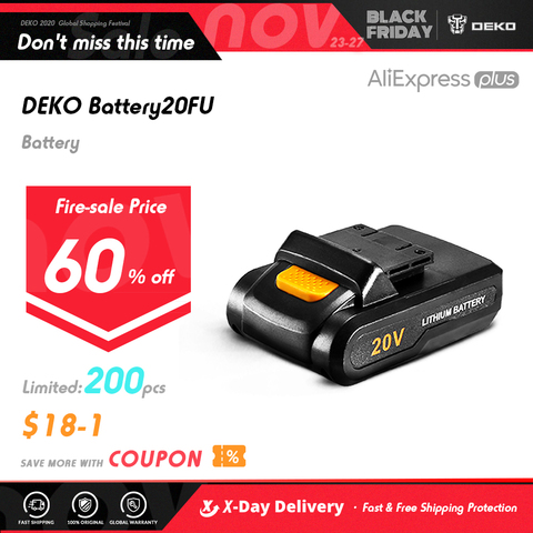 DEKO Battery20V 20V Lithium Ion Battery Pack for Sharker 20V Cordless Drill ► Photo 1/2