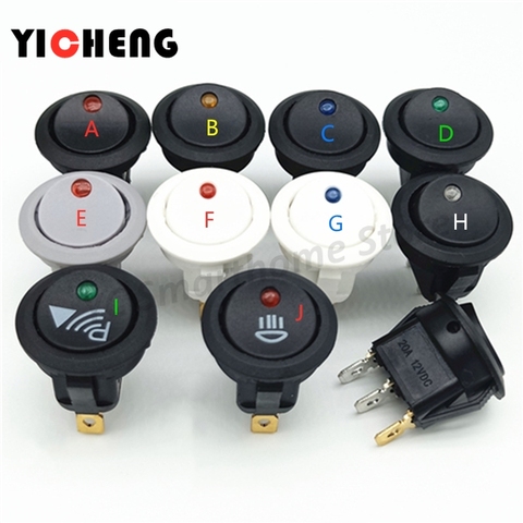 1Pcs high quality Round Copper Cat's Eye Automobile Modified Switch Power Switch Rocker switch 12V/20A ► Photo 1/3