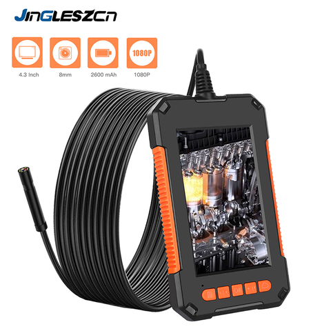 Endoscope Camera 1080P HD 4.3'' Screen Professional Dual Lens Inspection Camera Handheld  IP67 Snake Camera with 8 LED 32GB Card ► Photo 1/6