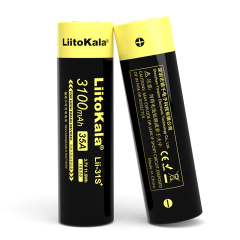 10pcs/LOT LiitoKala Lii-31S 18650 3.7V 3100mA lithium-ion 35A High power battery For Electronic cigarettes. ► Photo 1/5