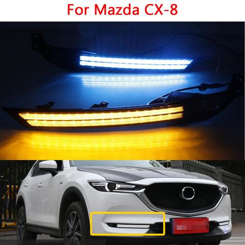 For Mazda CX-8 CX8 CX5 2017 2022  12V LED Daytime Running Light Fog LamFlowing Turn Signal Relay Waterproof Car DRL ► Photo 1/6