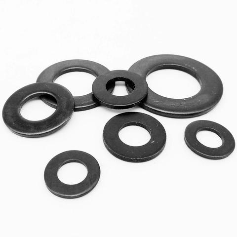 5/50 M2 M2.5 M3 M4 M5 M6 M8 M10 M12 M14 M16M18M20M24 High Quality GB97 DIN125 Black Grade 8.8 Steel Flat Washer Plain Gasket Pad ► Photo 1/6