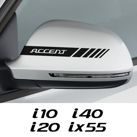 Car Rearview Mirror Stickers For Hyundai ACCENT CRETA EON EQUUS i10 i20 i40 IONIQ IX25 IX55 KONA Auto Accessories Vinyl Decals ► Photo 1/6