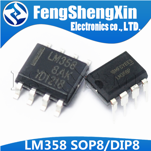 10pcs/lot LM358P DIP-8 LM358N LM358 LM358DR SOP-8 DUAL OPERATIONAL AMPLIFIERS IC ► Photo 1/3