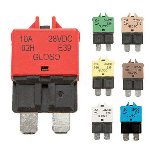 Circuit Breaker Blade Fuse Manual Reset DC12V/24V 5A 6A 7.5A 10A 15A 20A 25A 30A Resettable for RVs Boats ATC Circuit Breakers ► Photo 1/6
