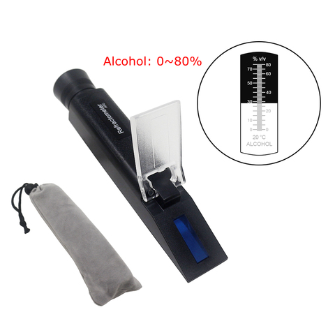 Handheld 0-80% Alcohol Refractometer Liquor Concentration Distilled Liquor Tester Meter Densimeter Alcohol ATC Refrectometer ► Photo 1/6