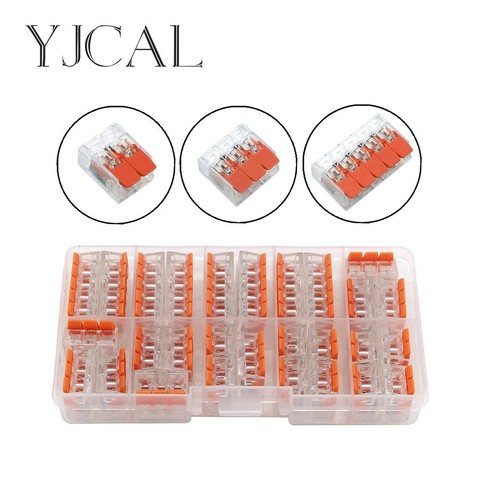 YJCAL 221- 412 413 415 28PCS/BOX Wire Butt Joint Connector Connector Clip Fast Insulation Terminal Block AWG 28-12 ► Photo 1/6