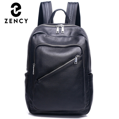 Zency Women's Genuine Leather Backpack Travel Rucksack Big Capacity School Bag Multifunctional Fit A4 Files High Quality Bag ► Photo 1/6