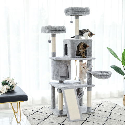 Pet Cats Tree House Condo Perch Entertainment Playground Stable Furniture for Cats Kittens Multi-Level Tower for Large Cats Cozy ► Photo 1/5