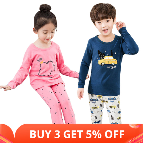 Autumn Winter Baby Girls Clothes Pajamas Sets Boy Pyjamas Kids Homewear Cotton Nightwear Children's Indoor Clothing Pijamas Suit ► Photo 1/6