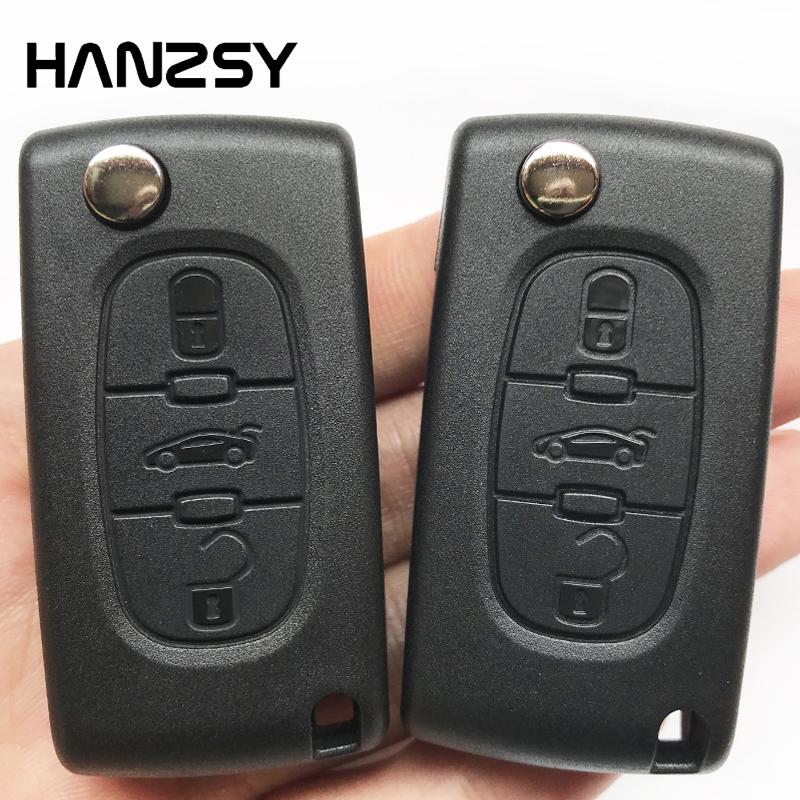 KEYYOU 3 Buttons Remote Car Key Shell Case Fob For Peugeot 207 208