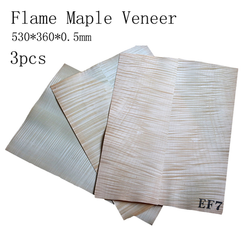 3 pieces Flame Maple Electric Guitar Veneer Guitar Body Veneer Guitar Parts High Quality Guitar materials 500*360*0.5 ► Photo 1/6