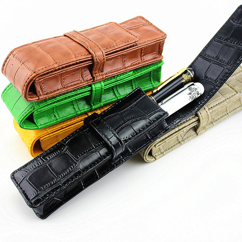 High Quality Leather Fountain Pen Case / Bag for 2 Pens - color Pen Holder / Pouch ► Photo 1/5