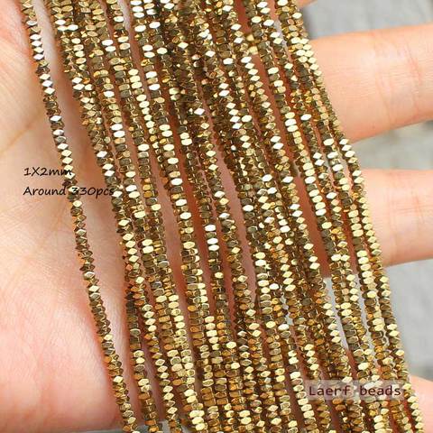 Natural Hematite Plated color Faceted 1X2mm Shining beads 330pcs ,For DIYJewelry making! Mixed wholesale for all items ! ► Photo 1/6