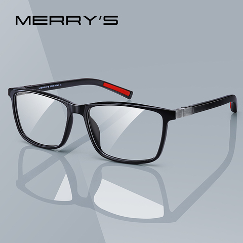 MERRYS DESIGN Men Luxury Acetate Glasses Frame Myopia Prescription Eyeglasses Spring Hinge Silicone Temple Tip S2518 ► Photo 1/6