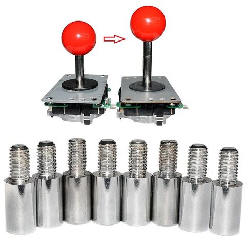 8pcs Chrome Arcade Joystick Shaft Extender 15mm Extension ROD For SANWA Joystick PXPF ► Photo 1/5