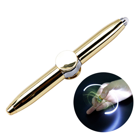 3 in 1 Stainless Steel Rotating T Gyro Multi-functional Business Office Ballpoint Pen Rotating LED Lamp with Decompression Toy ► Photo 1/6