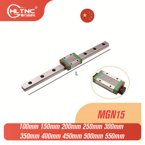 free shippingNEW 15mm Linear Guide MGN15 100 150 200 250 300 350 400 450 500 550 linear rail + MGN15H or MGN15C block 3d ► Photo 1/4