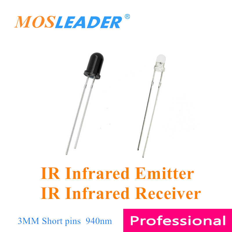 Mosleader 1000pcs 3mm 940nm LEDs IR Infrared Emitter and IR Infrared