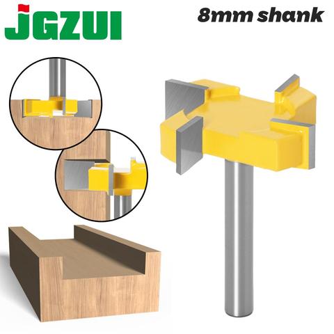 1pc 8mm Shank 4 Edge T Type Slotting Cutter Woodworking Tool Router Bits For Wood Industrial Grade Milling Cutter Slotting ► Photo 1/6