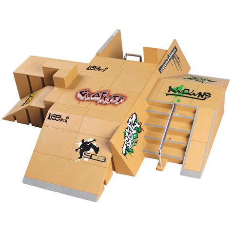 Finger Skateboards Skate Ramp Parts Set Toy Finger Bike Fingers Training Sport Fingerboard Toys Skate Park Ramp Toy for Children ► Photo 1/6
