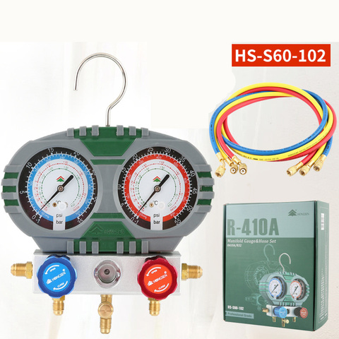 R410A/R32 Household air conditioner Refrigerant Manifold Gauge set With Hose And Hook fluoride table HS-S60-102-A ► Photo 1/4